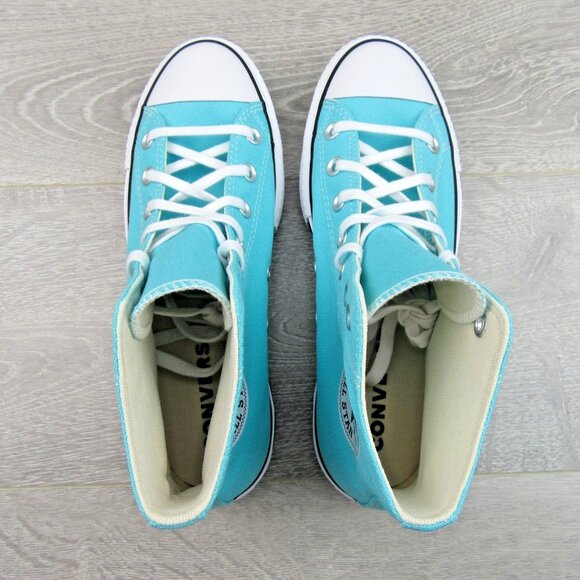 Chuck Taylor All Star Lift Platform Canvas Women's Size 8 Cyan White NEW - Picture 10 of 14
